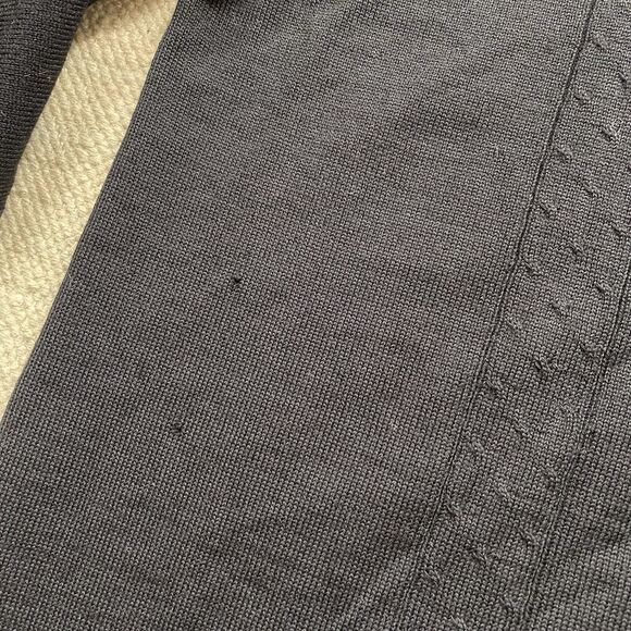 Vintage 50s Knit Cardigan Wool Black Tan Ribbed XL Sweater Long Sleeve - Picture 5 of 9